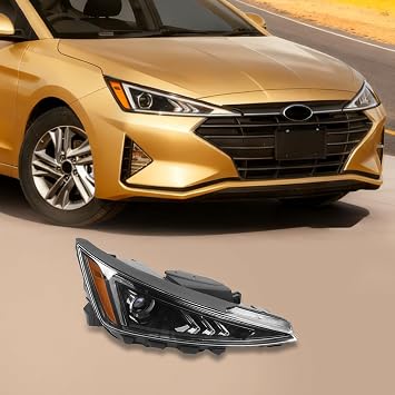 Bepritm Halogen Headlights Assembly For 2019-2020 Hyundai Elantra SE/SEL NOT FOR Value Edition/Eco/Limited/Sport Models, Right Passenger Side Front Headlight Headlamp Passenger Side