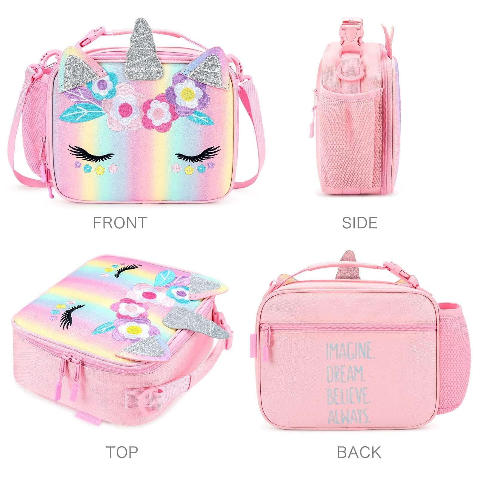Amazon.com: mibasies Unicorn Lunch Bag Kids Insulated Lunch Box