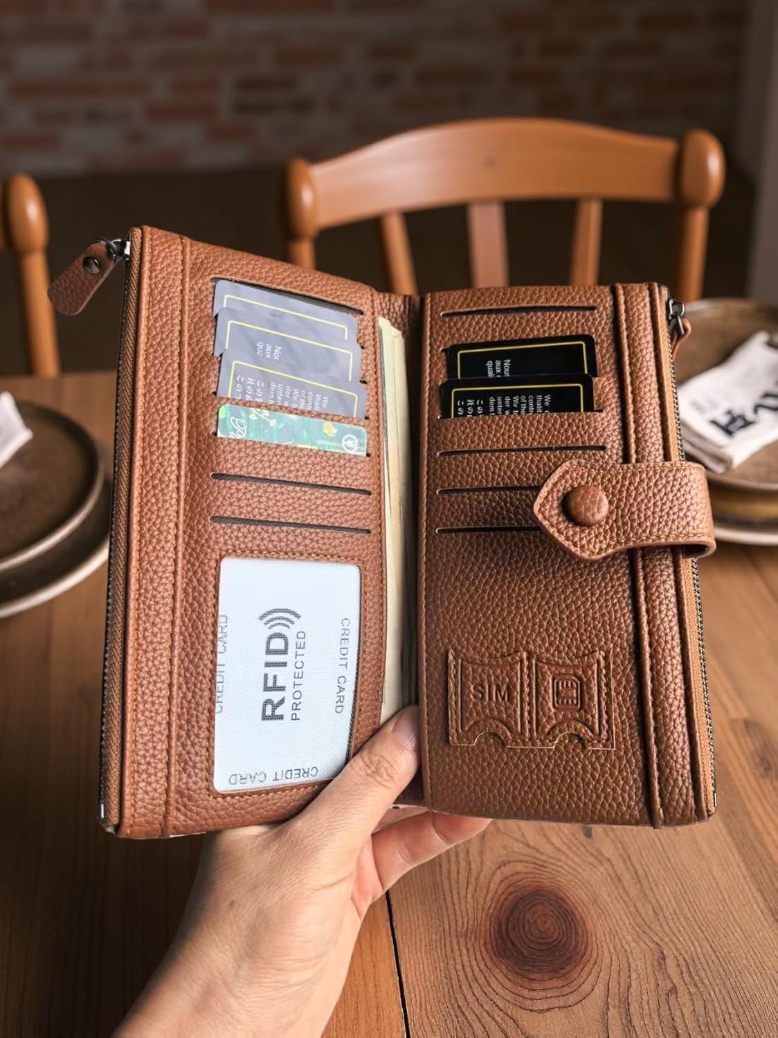 Women Slim Wallet Rfid Blocking With Passport And Credit Cards Holder Purse For Minimalist Soft Leather Zipper Monederos (white) - Image 8