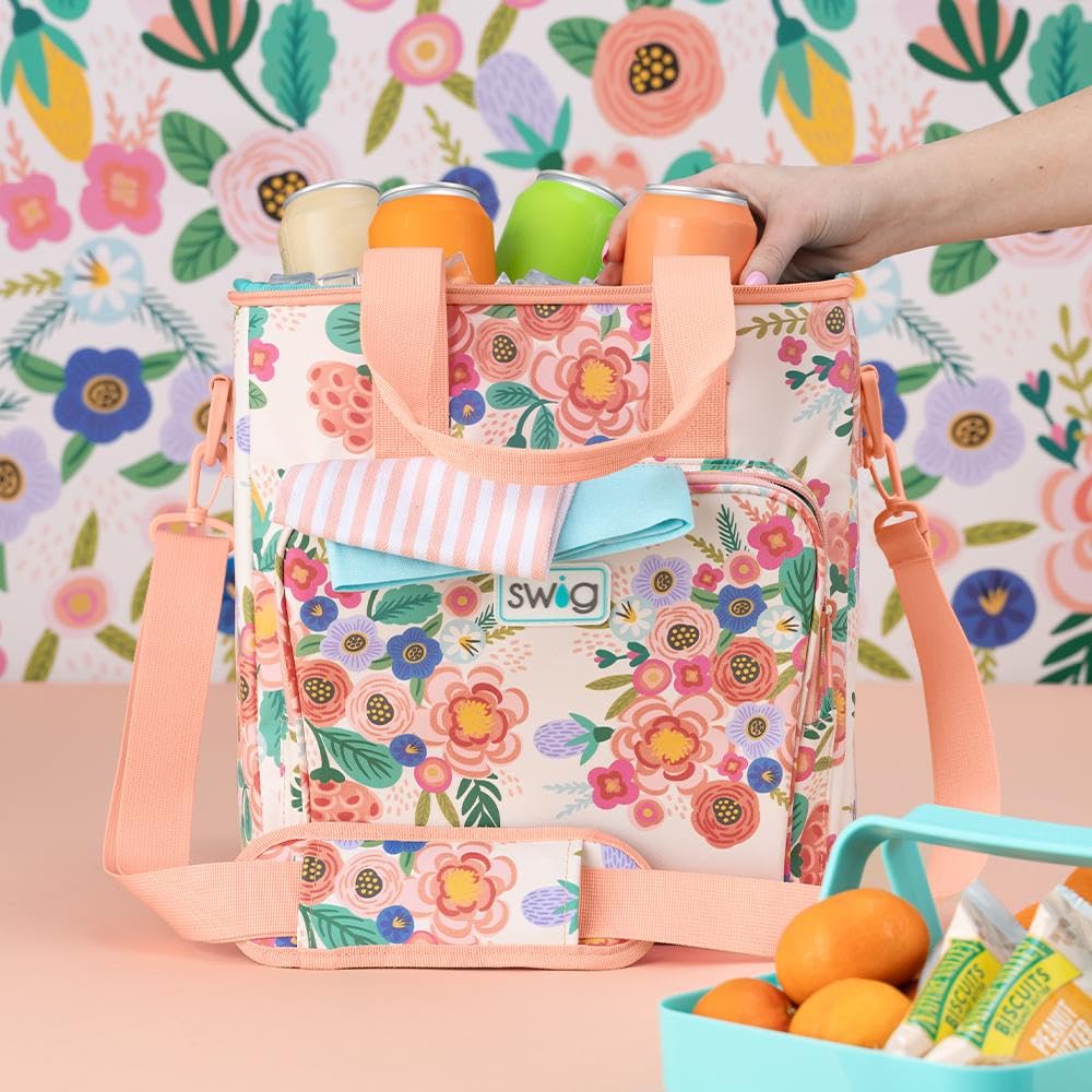 Swig Life Bolsa isotérmica Triple con Cremallera, Bolsa de Viaje Grande para 16-24 latas o 6 Botellas de Vino, Bolsa de Compras aislada, Bolsa de Entrega de Alimentos BZW