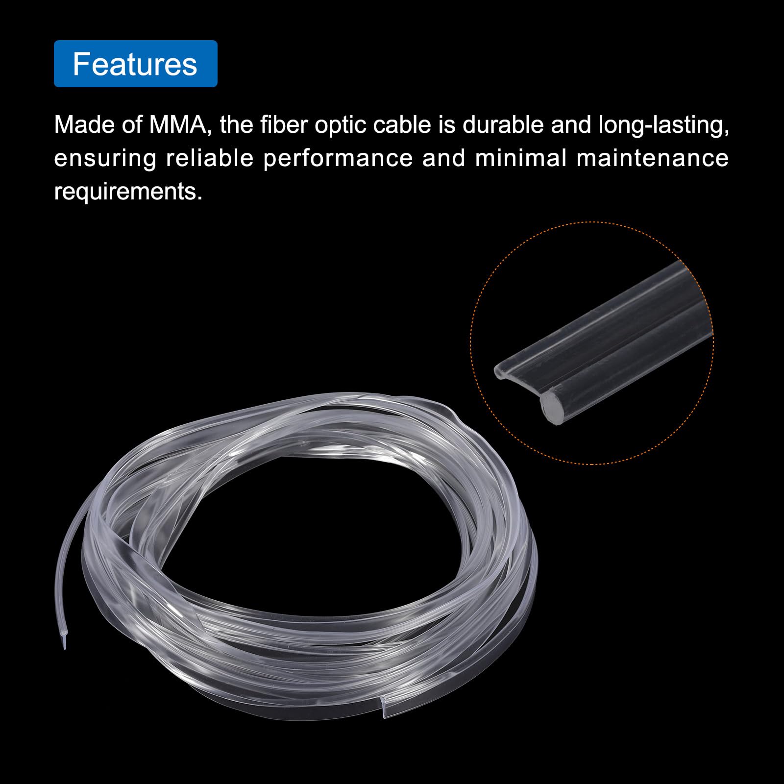 LED 0.8Mm/100M Pmma Optic Fiber Side Glow Cable Light, For Car & Home Decorations At ₹ 00