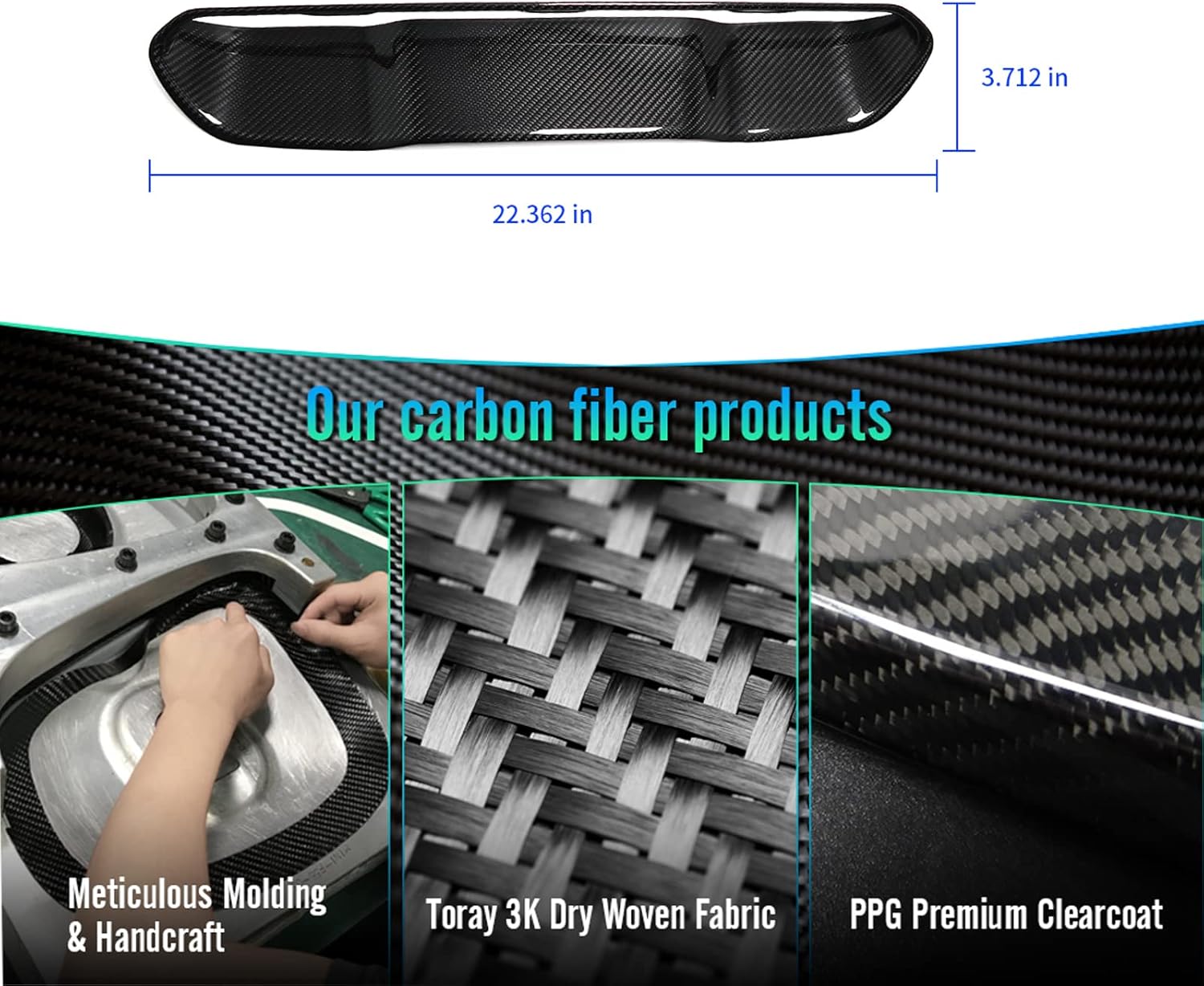 Car Front Hood Scoop Air Intake Grille for Dodge Ram 1500 TRX RHO Pickup Truck 2019 2020 2021 2022 2023, Genuine Carbon Fiber Turbo Hood Airvent Filter Outlet Trim