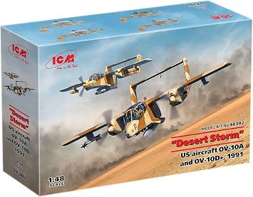 ICM 48302 Plastic Model Airplane Kit Desert Storm - US Aircraft Bronco OV-10A and OV-10D+, 1991, Military Aircraft Model - Scale 148