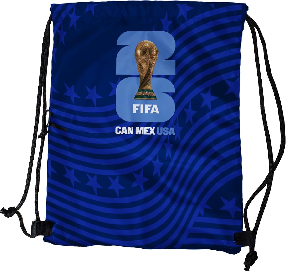 USA FIFA World Cup 2026 Drawstring Backsack – Lightweight Backpack with Zippered Front Pocket and Official Logo – Great for Travel or Everyday Use