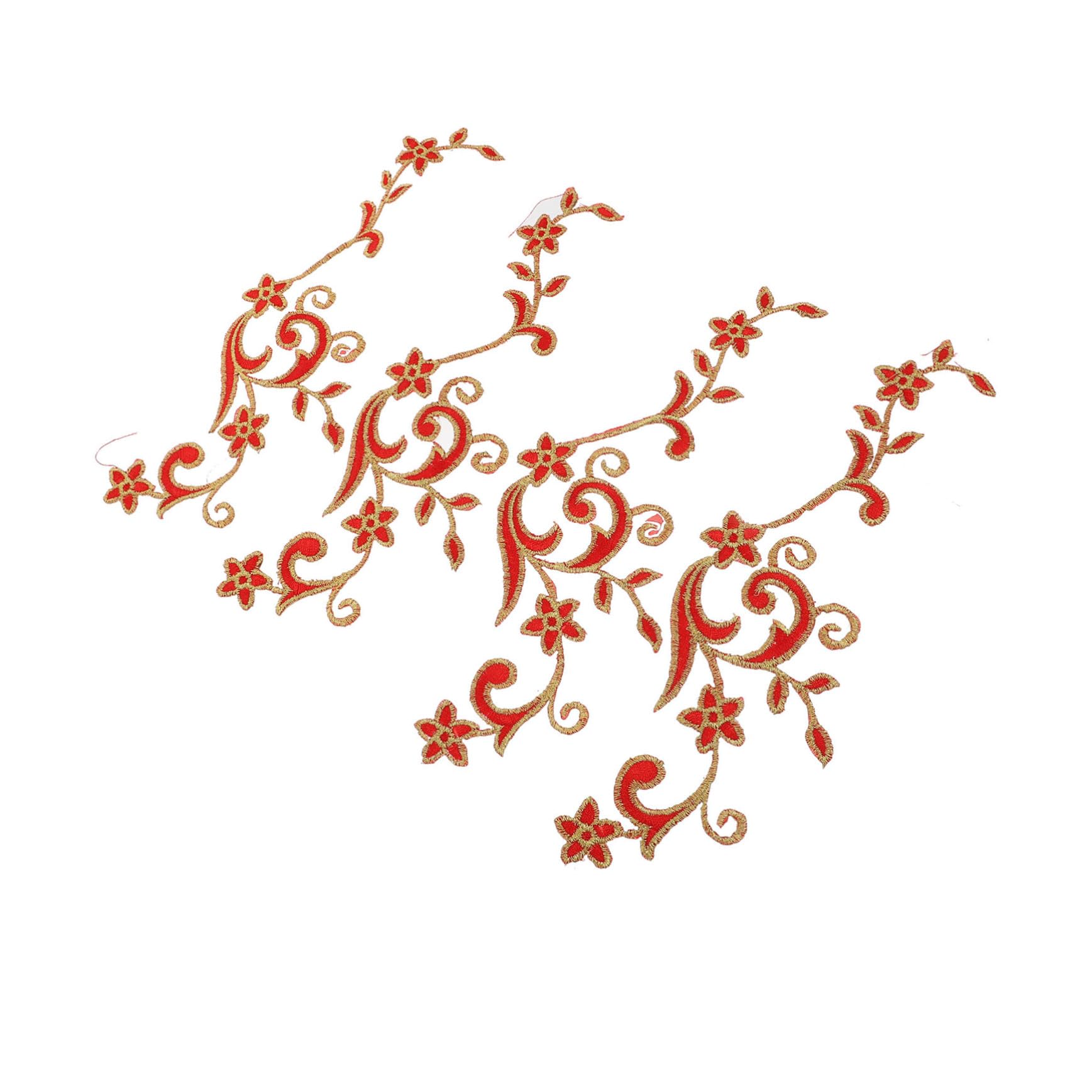 Applikationen für Kleidung, bestickte Blumenaufnäher, bestickte Blumenaufnäher, Zubehör (rot)