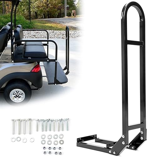 Miniatura 8 de ECOTRIC Asiento plegable trasero compatible con carrito de golf Club Car DS modelo 2000-2013 con barra de agarre adicional, capacidad de peso de 400