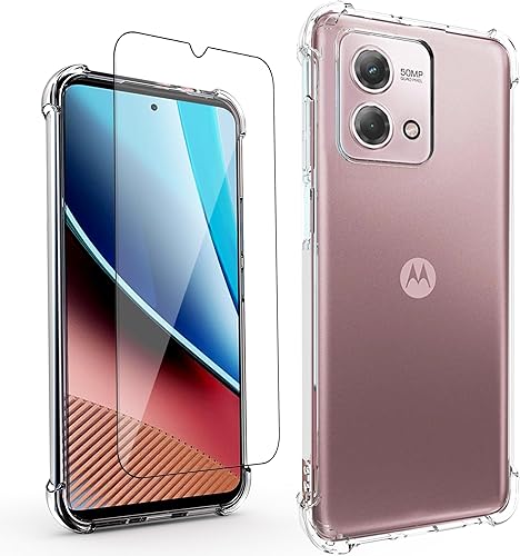Funda para Moto G Stylus 4G 2023, Motorola G Stylus 4G 2023 funda transparente con protector de pantalla integrado, unisex, a prueba de golpes,