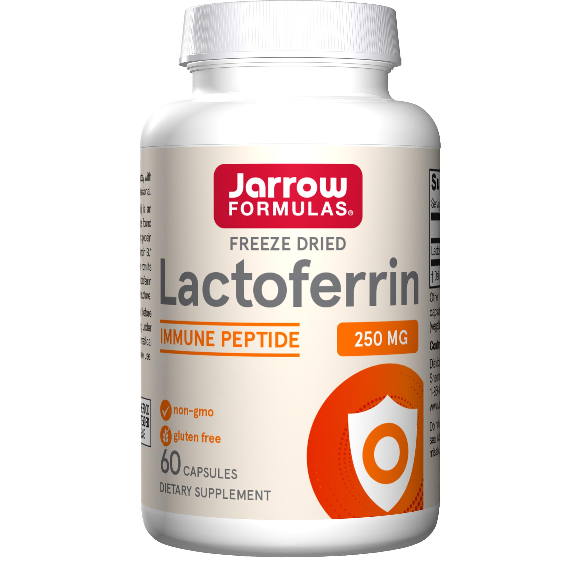 Jarrow Formulas, Lactoferrin (Apolactoferrina), 250mg, 60 Capsule, Testato in Laboratorio, Senza Soia, Senza Glutine, Non OGM
