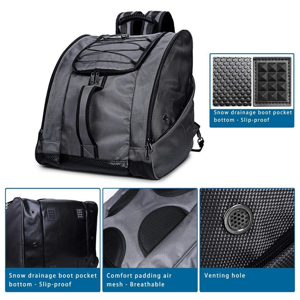 attrezzatura da sci Borsa da sci per esterni Borsa per scarponi da snowboard Borsa per casco da sci impermeabile di grande capacità Borsa per attrezzatura da sci Borsa per Scarponi da Sci(White)