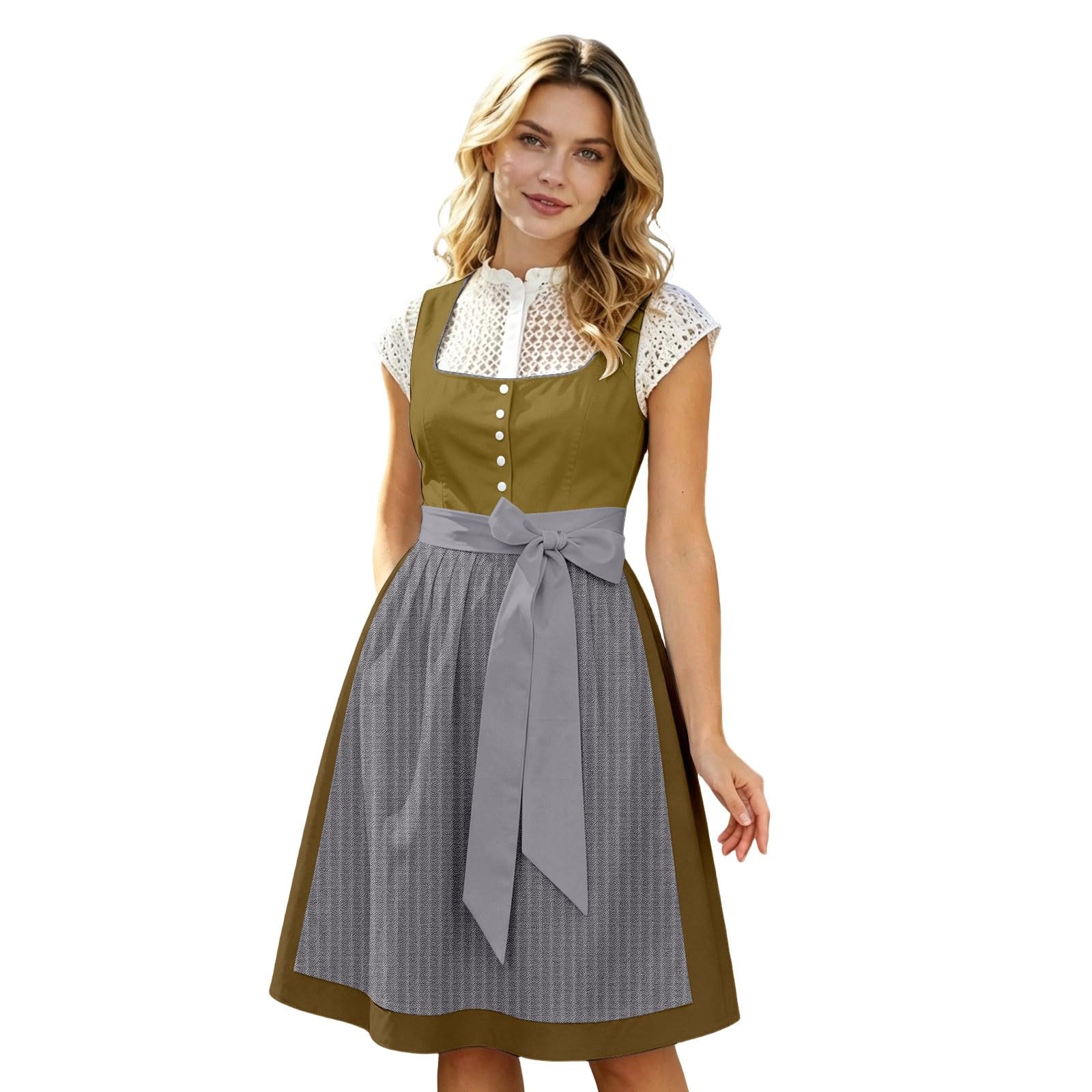 Damen Trachtenrock Oktoberfest Kleid Unterrock Dirndl Dirndlkleid Hochzeit Gast Dirndlbluse Frauen Mädchen Oktoberfest Outfit für Besondere Anlässe
