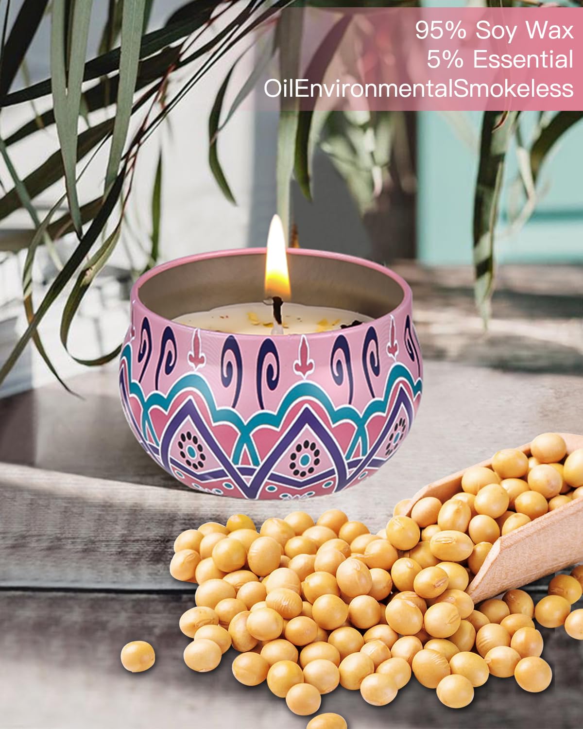 4 Candele Profumate In Cera Di Soia - Aromaterapia Per Casa, Regalo Ideale Per Natale O Festa Della Mamma