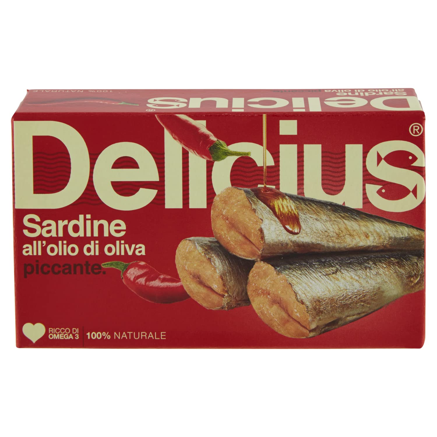 Sardine con peperoncino all'olio di oliva, 120g (10 pezzi)
