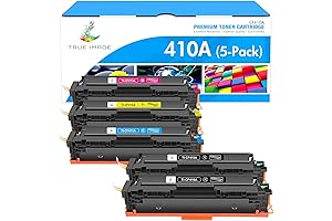 TRUE IMAGE 410x Toner Cartridge Replacement for HP 410A 410X (Black, Cyan, Yellow, Magenta, 5-Pack)