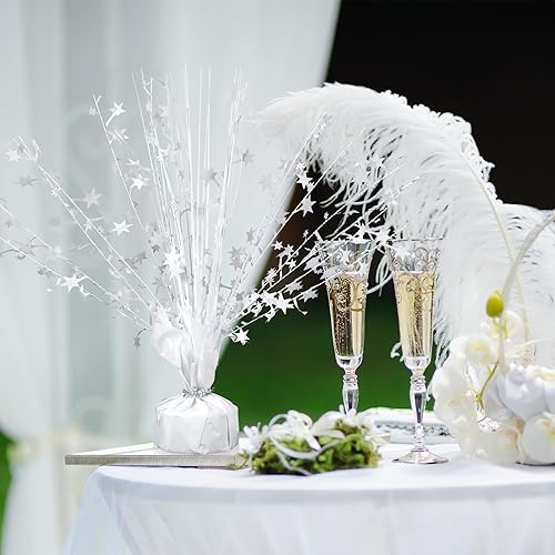 Miniatura 18 de Crowye 6 piezas de centro de mesa de aluminio metálico en aerosol para fiesta de Halloween, decoración de mesa de otoño con estrellas