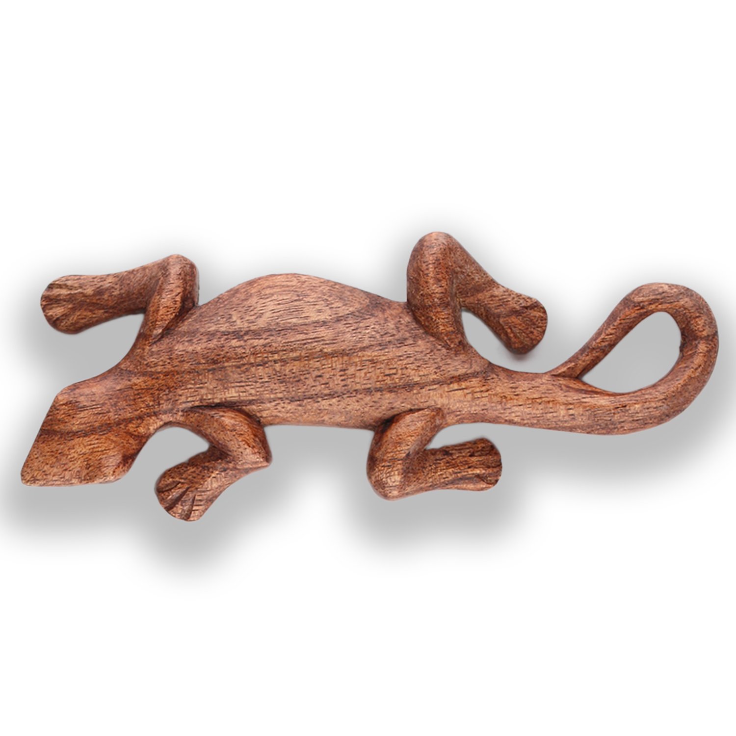 ART-CRAFT Handgeschnitzter Holz-Tier-Magnet Memo-Clip Gecko