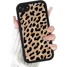 Leopard Case for iPhone SE2022/2020/7/8 4.7" Cute Luxury Black Brown Cheetah Print Aesthetic Design Phone Case, Shockproof Soft TPU Full Camera Lens Protective Funda for Women Men Girls