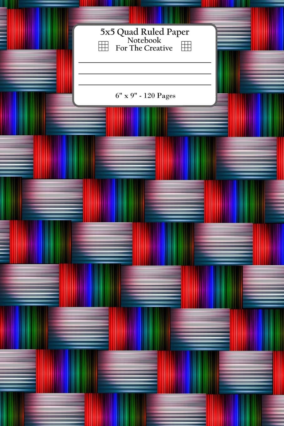 5x5 Quad Ruled Paper Notebook For The Creative: Quad Ruled Squared Graph Paper For Any Design Project. Abstract Multicolor Lines 3D Effect Design Pattern Cover.