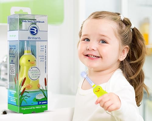 Vista 12 de Brilliant Cepillo de dientes sónico para niños, cepillo de dientes eléctrico para niños con luces intermitentes y cerdas finas, cepillado divertido