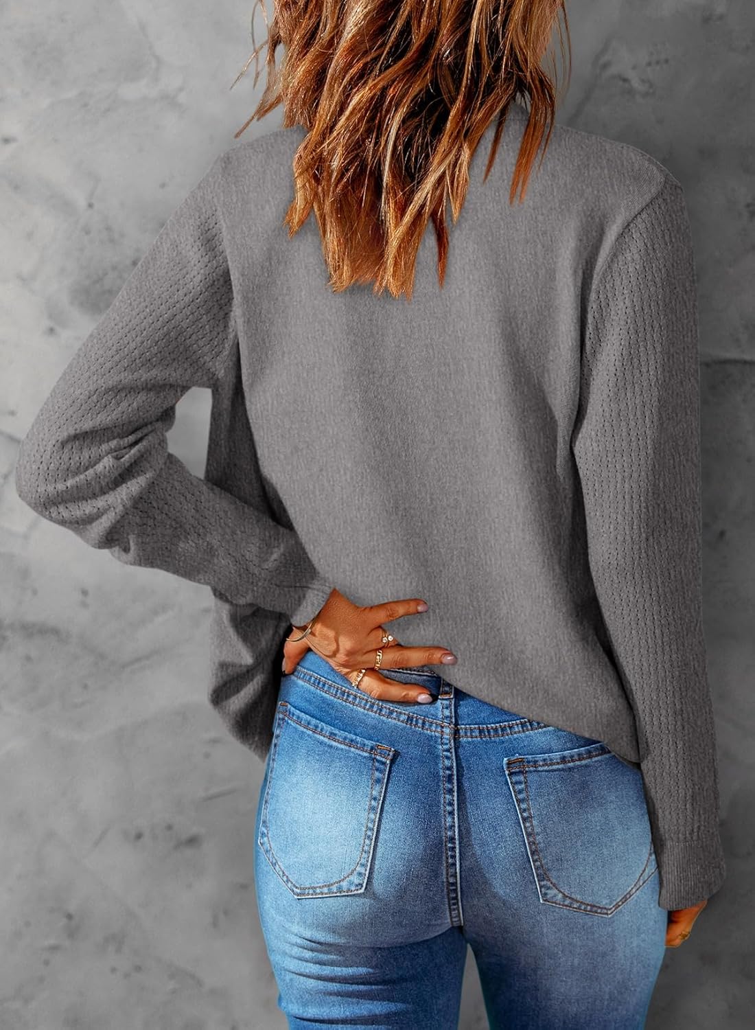 Dokotoo Womens Cardigan Wool Blend Long Sleeve Button Down Sweaters for Women Casual Hollow Out Knit Tops - Image 2