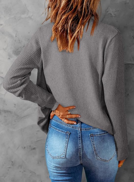 Dokotoo Womens Cardigan Wool Blend Long Sleeve Button Down Sweaters for Women Casual Hollow Out Knit Tops