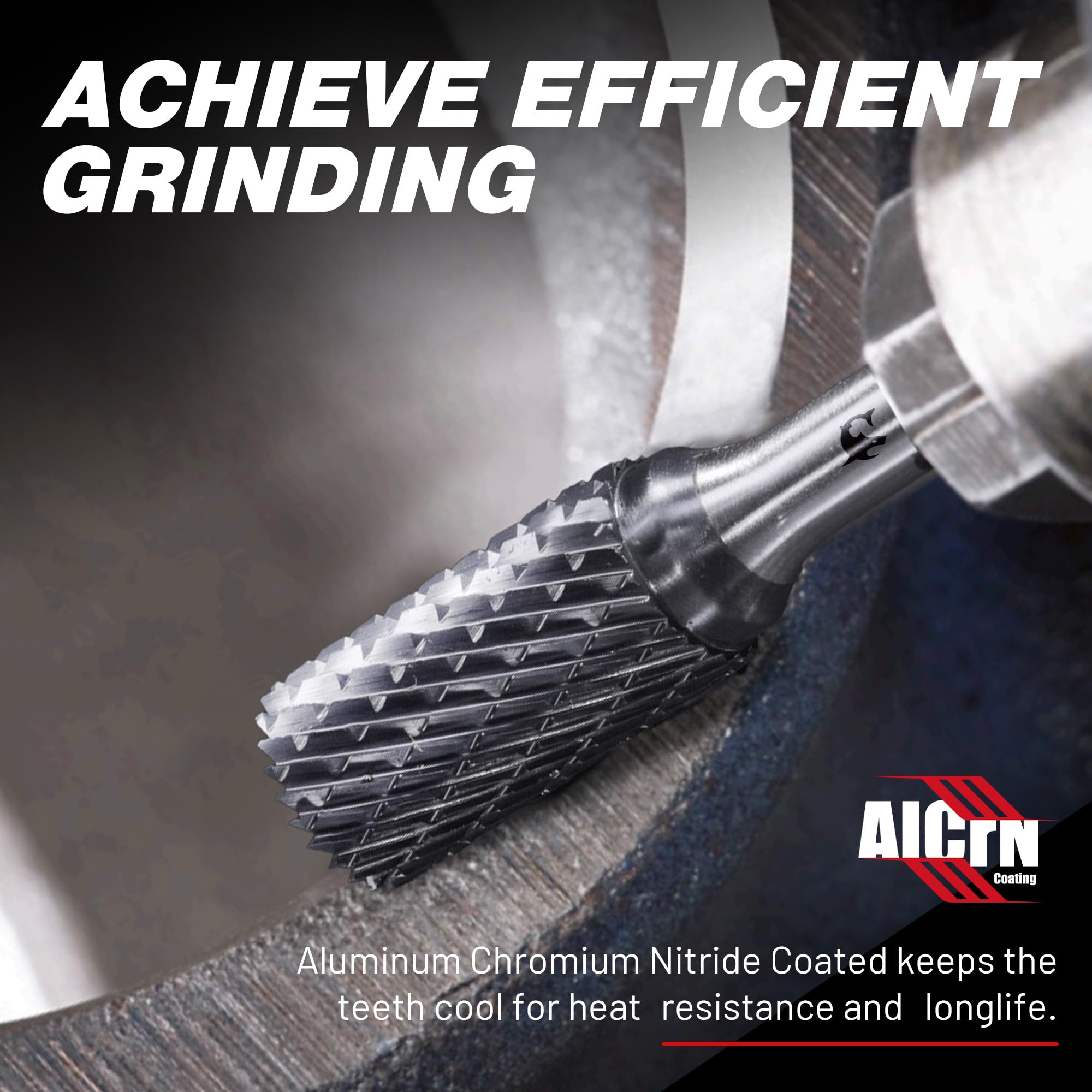 EZARC AlCrN Carbide Rotary Burr Bit, SB-5 Double Cut, 1/4-Inch Shank — Amazon image 5