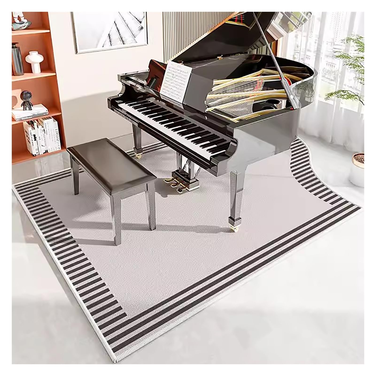 Tappetino per Pianoforte Verticale Spesso 10 mm, Tappetino insonorizzato, Tappeto per Pianoforte Lavabile Antiscivolo per pianoforti Verticali, Cuscinetto Ammortizzante, Tappeto PE