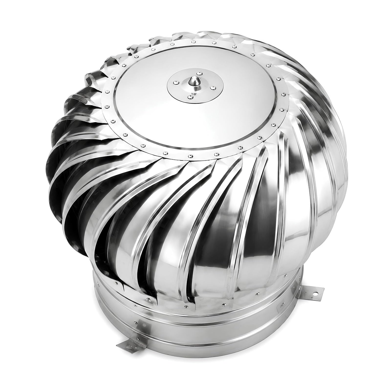 Comignolo Girevole in Acciaio Inox, Ventilatore a Turbina per Tetto | Senza elettricità; Acciaio inox 304; Rotazione silenziosa; Protezione intemperie; Montaggio fai-da-te facile(75mm/2.9in)