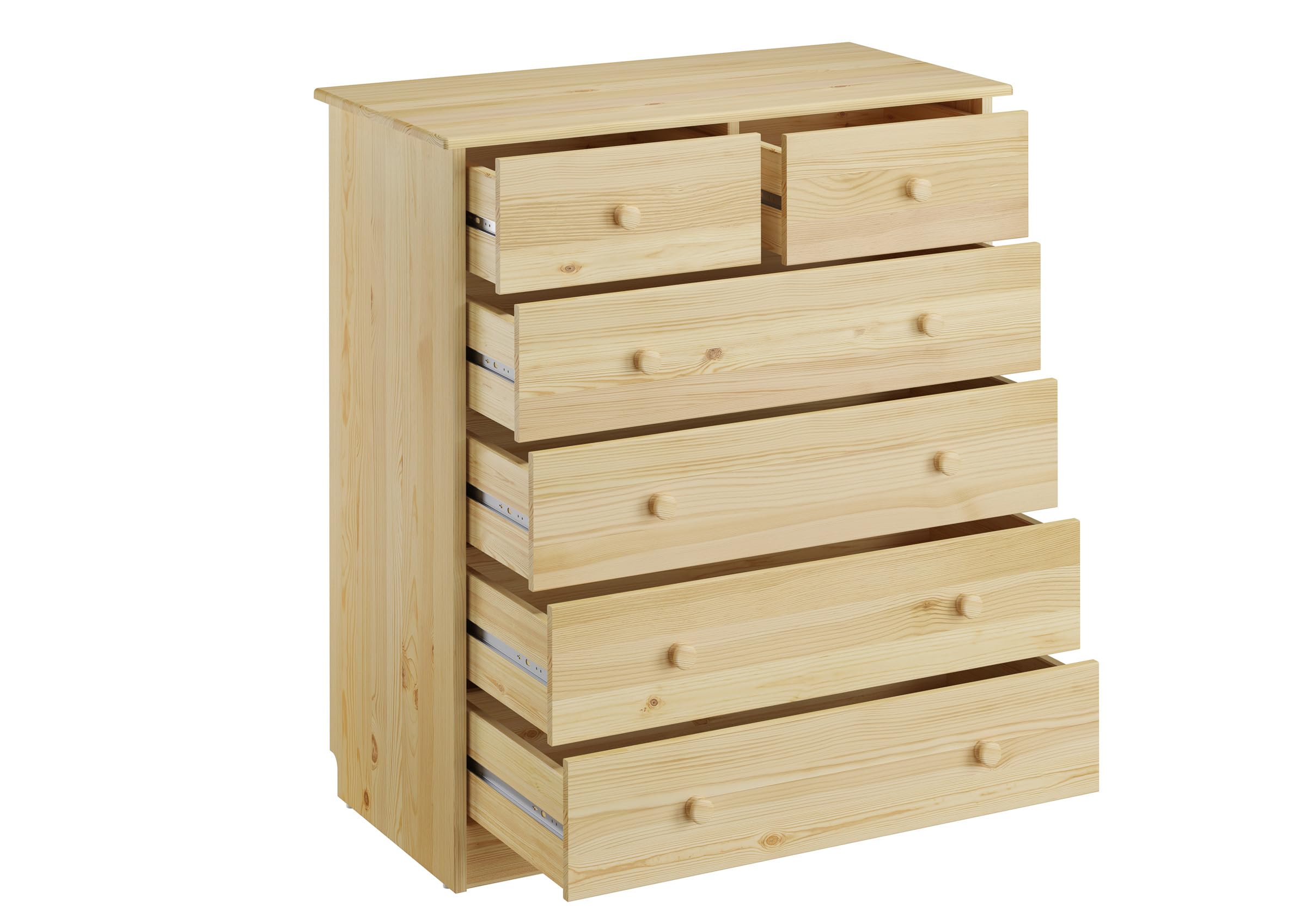 Erst-Holz Commode en pin Naturel avec 2 Petits et 4 Grands tiroirs 90.50-13