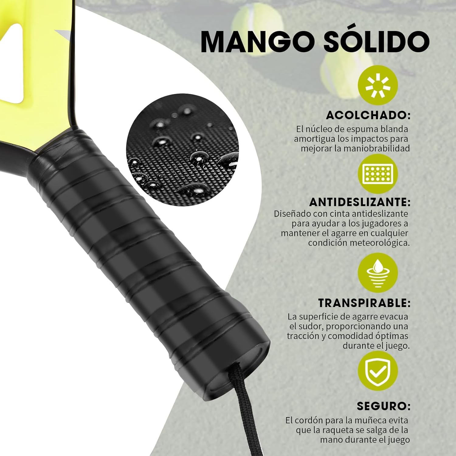 BOOSTEADY Set de Padel Raqueta con 3 Pelotas：Palas Padel para Entrenamiento Principiantes y Profesionales Raqueta Padel con Amortiguación- Fibra de Carbono y Foam EVA - Incluye Bolsa