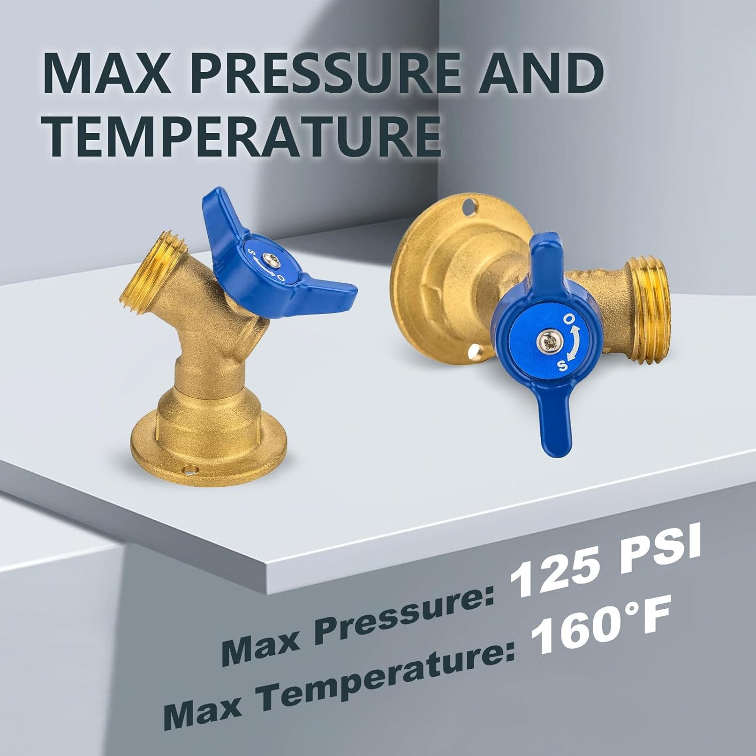 5 Pcs Hose Bibb Valve, 3/4" FIP x 3/4" MHT Brass 1/4-Turn Plumbing Fitting, for Garden and Outdoor Water Connection