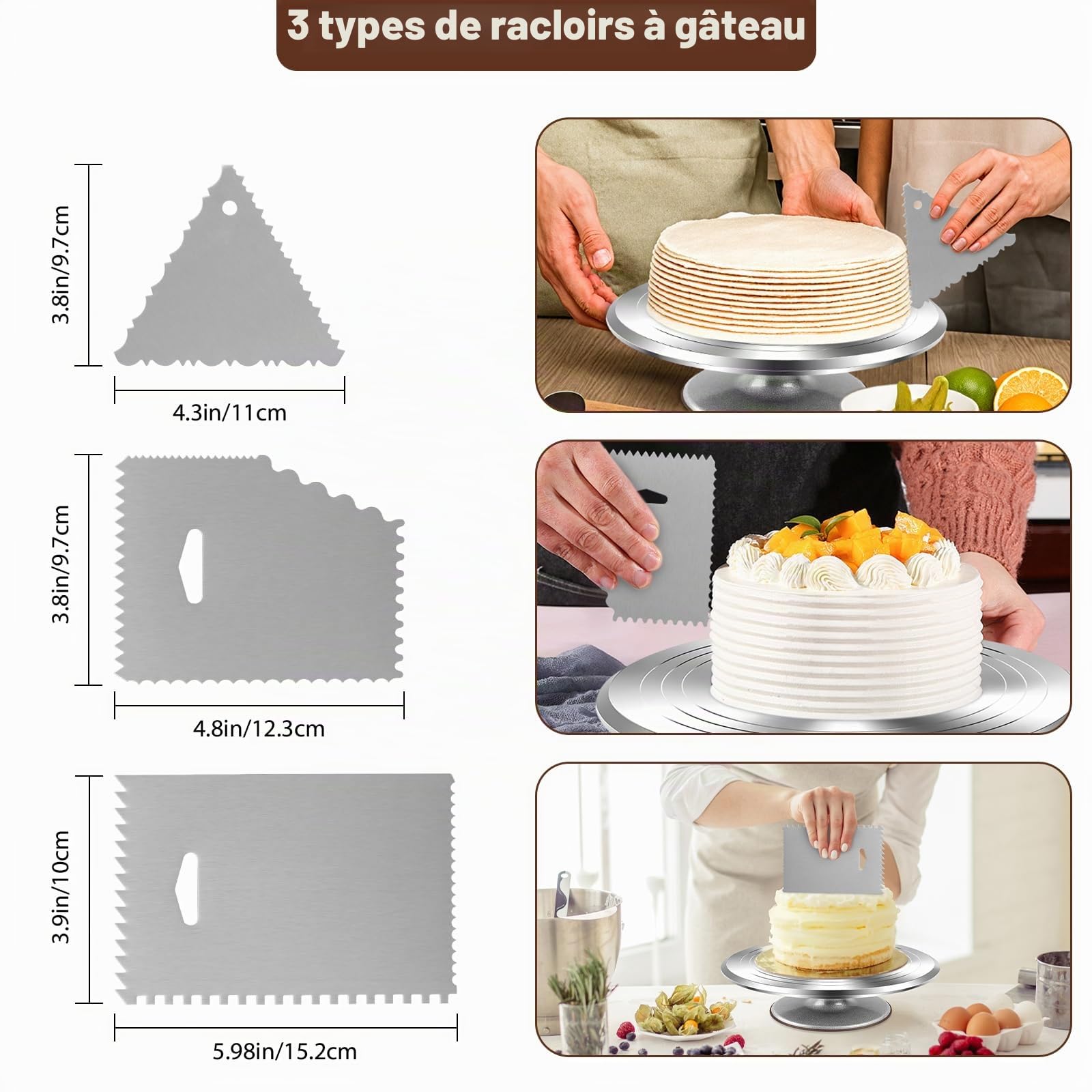 Kit de décoration de gâteau professionnel avec plateau tournant en aluminium, 24 douilles et outils de glaçage, kit de pâtisserie ultime pour débutants et experts