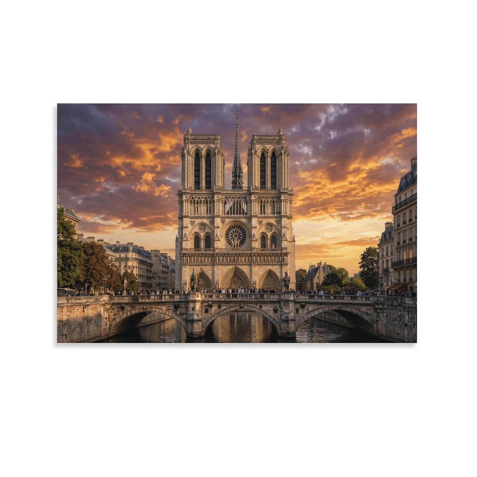 XPASHIQWC Notre-Dame De Paris Wall Decor Poster Canvas Prints Picture Modern Canvas Wall Art Picture Wall Hanging for Living Room Bedroom Home Decorations 16x24inch(40x60cm)