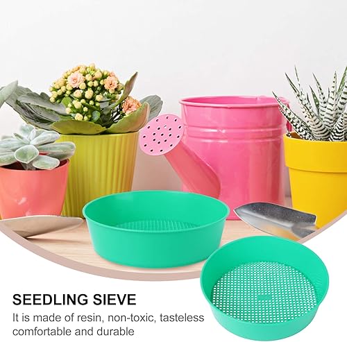 Miniatura 5 de YARDWE Herramienta de sembradora de herramientas de jardinería de bonsái de malla de tamiz de arena de malla de acertijo de jardín de plástico