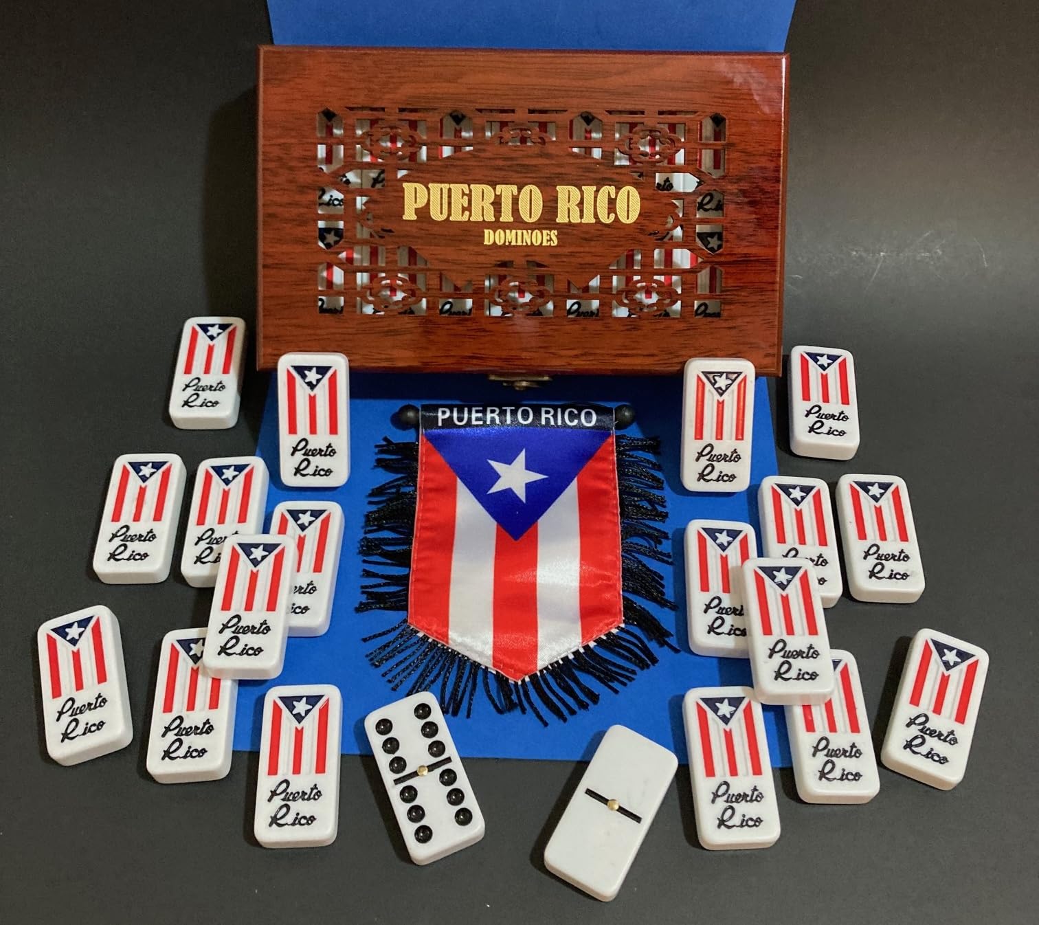 Puerto Rico Classic Double Six Juego de dominó – Calidad Premium con estuche de almacenamiento de madera 3