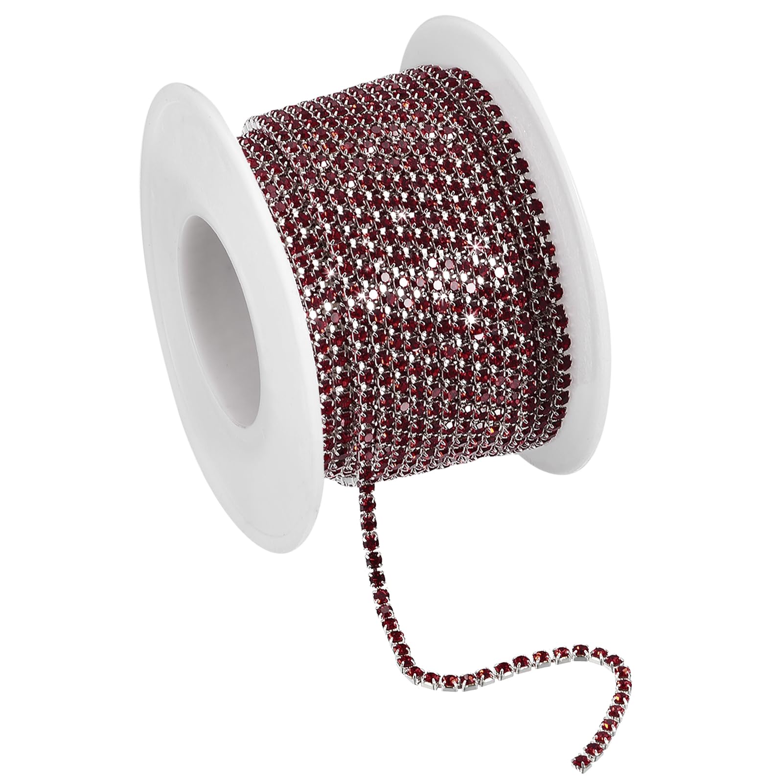 Sourcing Map 1 Yard 2 Rangs 3mm Strass Chaîne, 6mm Bling Cristal