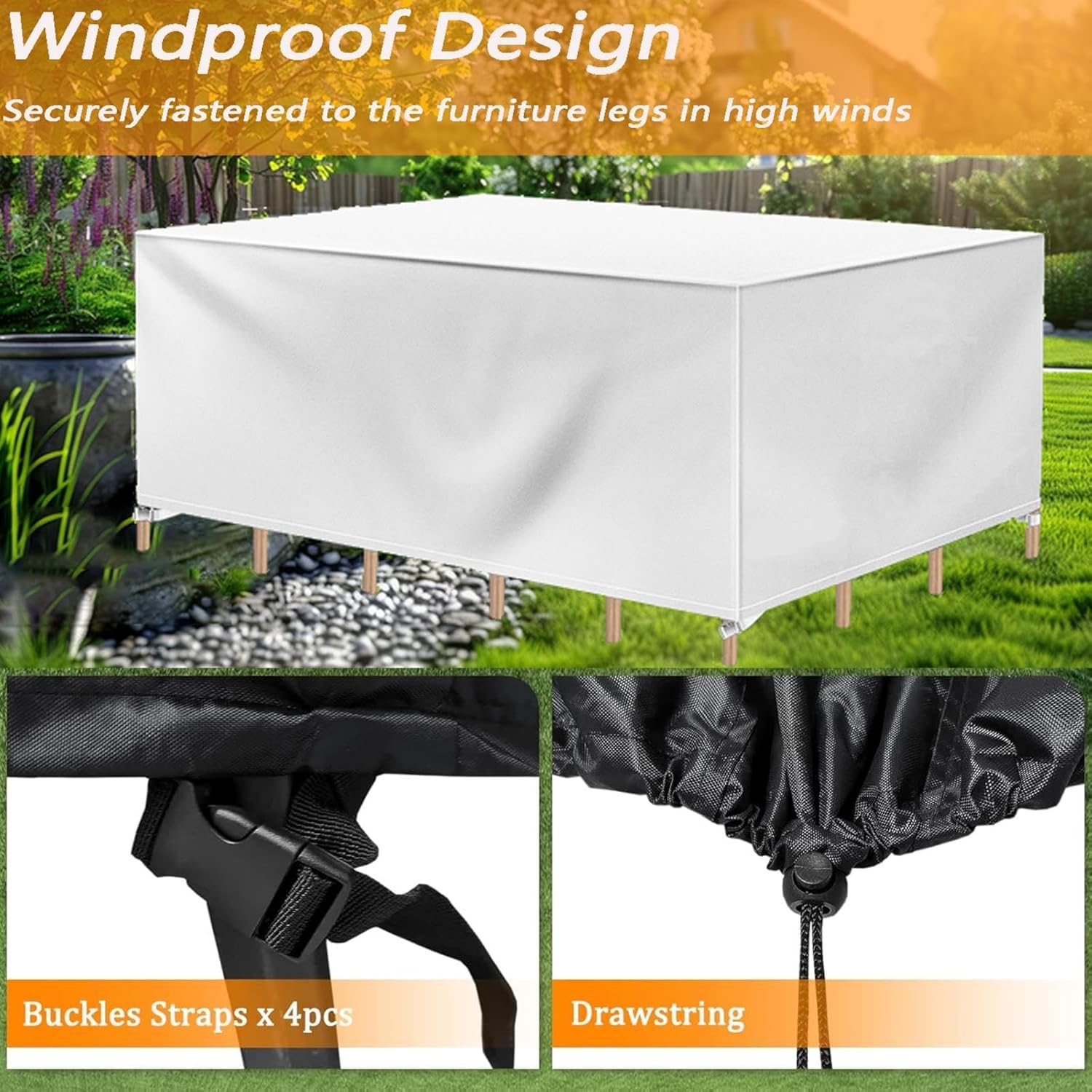 Outdoor Furniture Covers Waterproof Table 79x71x41in/LxWxH Outdoor Sofa Covers Waterproof Tear-Resistant - Heavy Duty Patio Furniture Covers