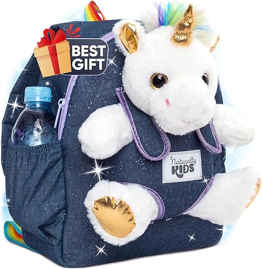 Naturally KIDS Unicorn Toys for Girls Age 4-6, Gifts for 5 Year Old Girls, Toddler Unicorn Backpack