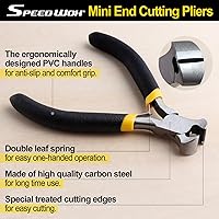 Vista 5 de SPEEDWOX Alicates de corte de extremo, mini pinzas de extremo de 4 pulgadas, mini cortadores de extremo, pinzas de corte de micro extremos, cortador