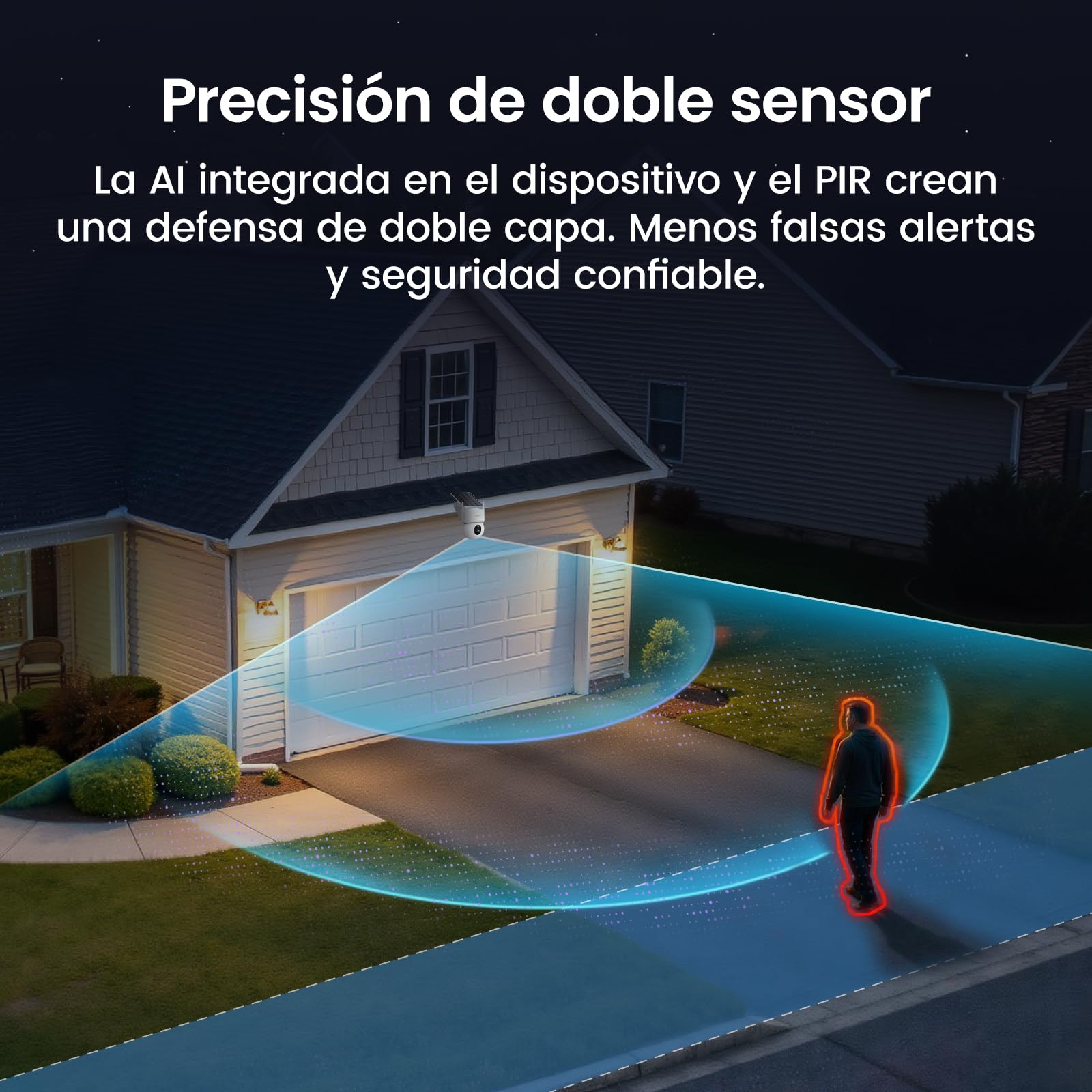 aosu Cámara Vigilancia Exterior Solar 4K 8MP UHD con batería, PTZ 360°, Panel Solar, WiFi, detección PIR, Auto Tracking, visión Nocturna Color, Audio 2 vías, Alarma IP65