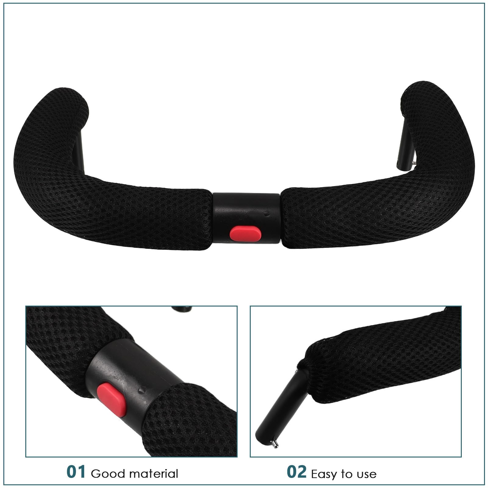Universelle Weicher Armlehnenschutz Kinderwagen Armlehne aus Schwamm und Polyester mit Einfacher Montage als Schutzbügel für Kinderwagen und Buggys