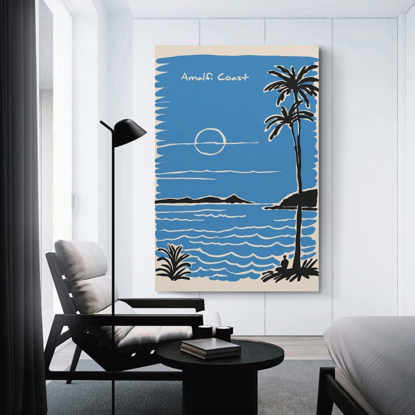 Junmoney Canvas Wall Decor Amalfi Coast Travel, 08x12inch(20x30cm), for Gallery Wall Layouts in Home Or Office, Home Wall Art for Statement Displays