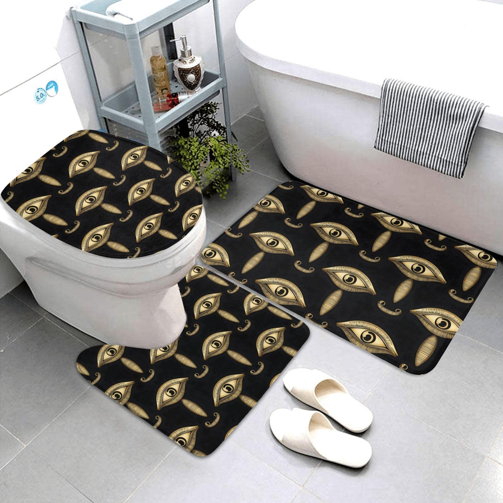 Tapis de bain absorbant rétro pour une ambiance de douche cosy