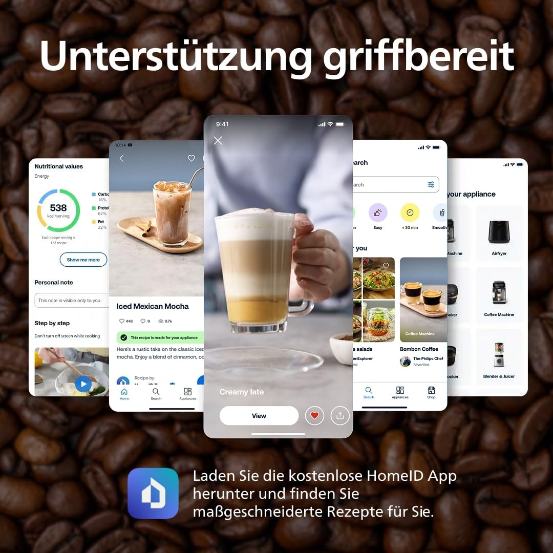 PHILIPS 2200 Series Kaffeevollautomat EP2220/10 Touch-Display Keramikmahlwerk Mattschwarz