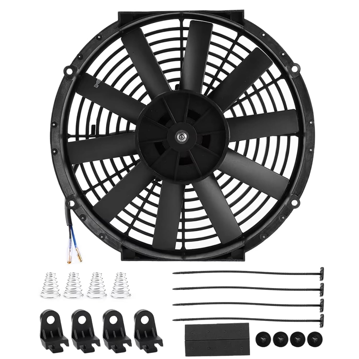 Engine Cooling Fan Mount Kit Radiator Fan Car Cooling Fan 12V 80W 12 Inch Auto Accessory for Oil System for Intercooler
