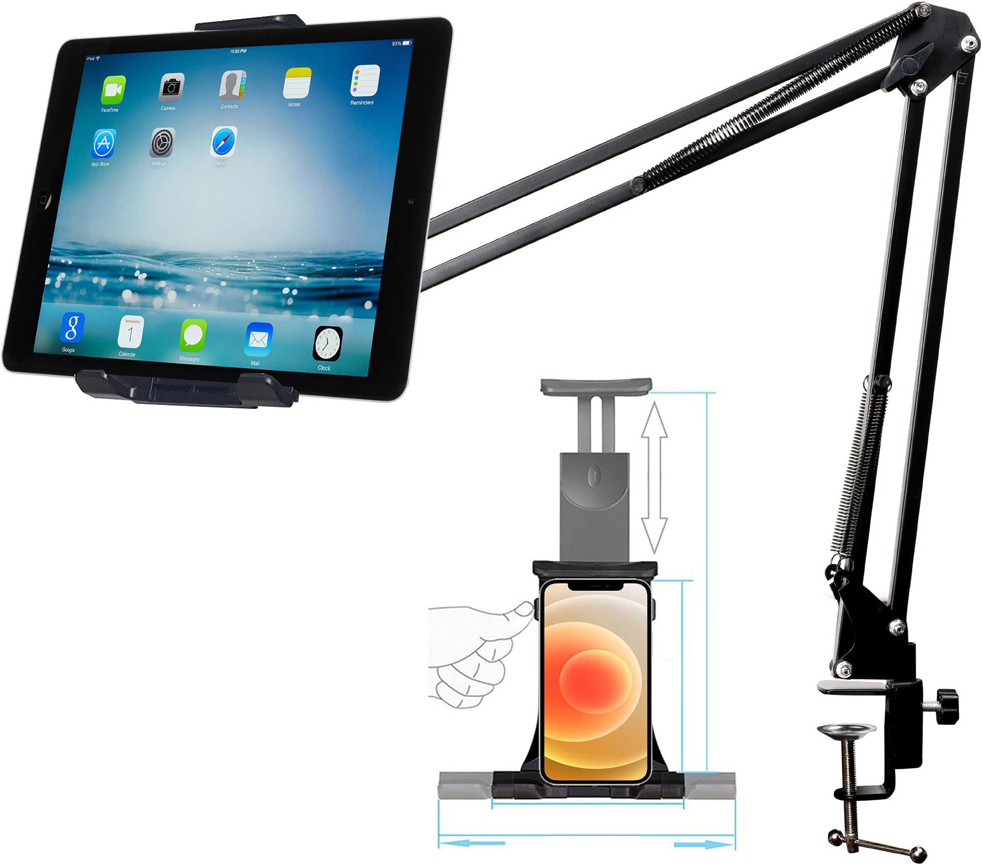 BROLAVIYA Mobile and Tablet Tripod Floor Stand for Home Office Stage ...