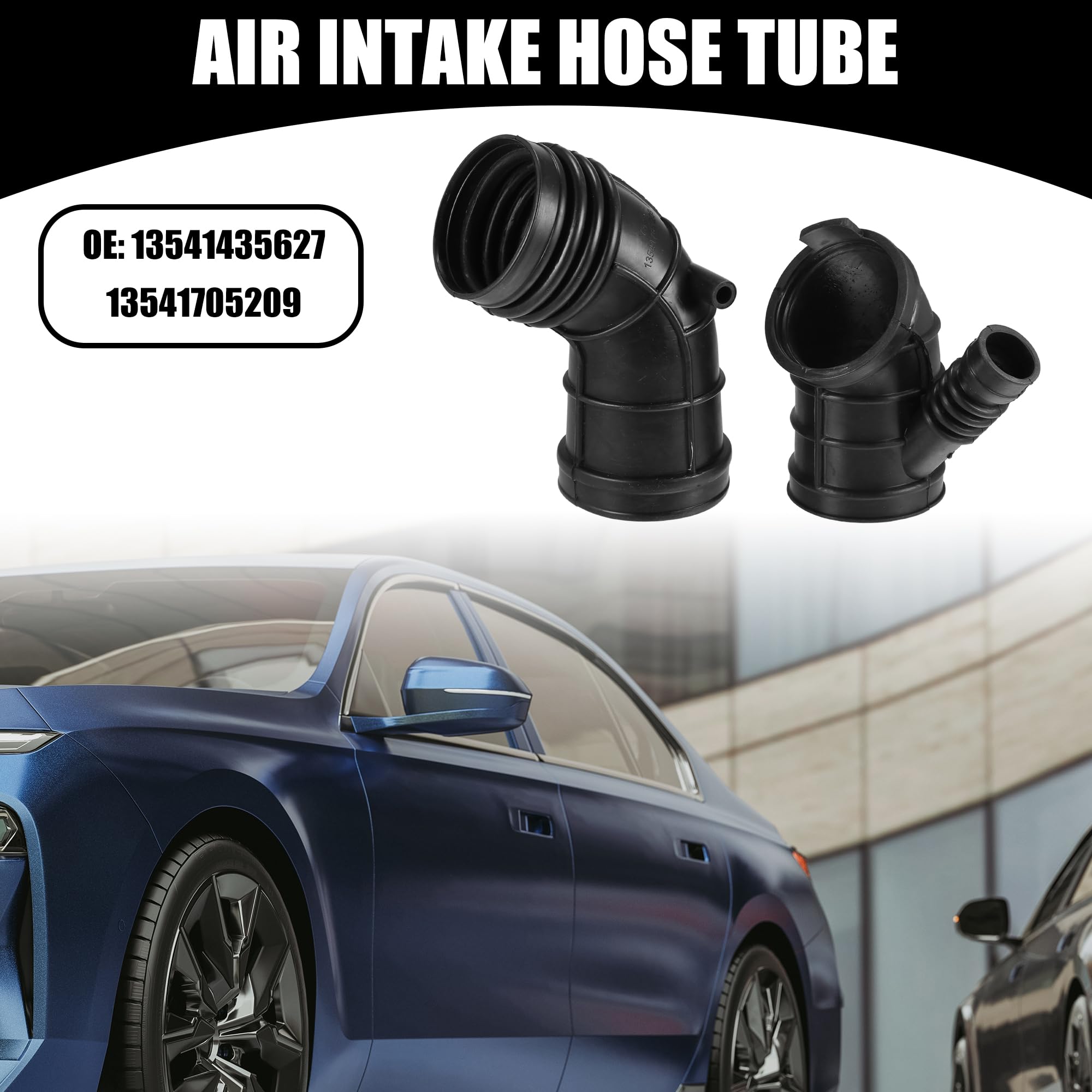 A ABSOPRO Filtro Aria Aspirazione Tubo Condotto Per BMW 323Ci 2000 2pz | Gomma Nero - Funzione: Ripara Motore Tremante E Accelerazione Lenta - Dimensioni: 8.5cm - OE: 13541435627/13541705209