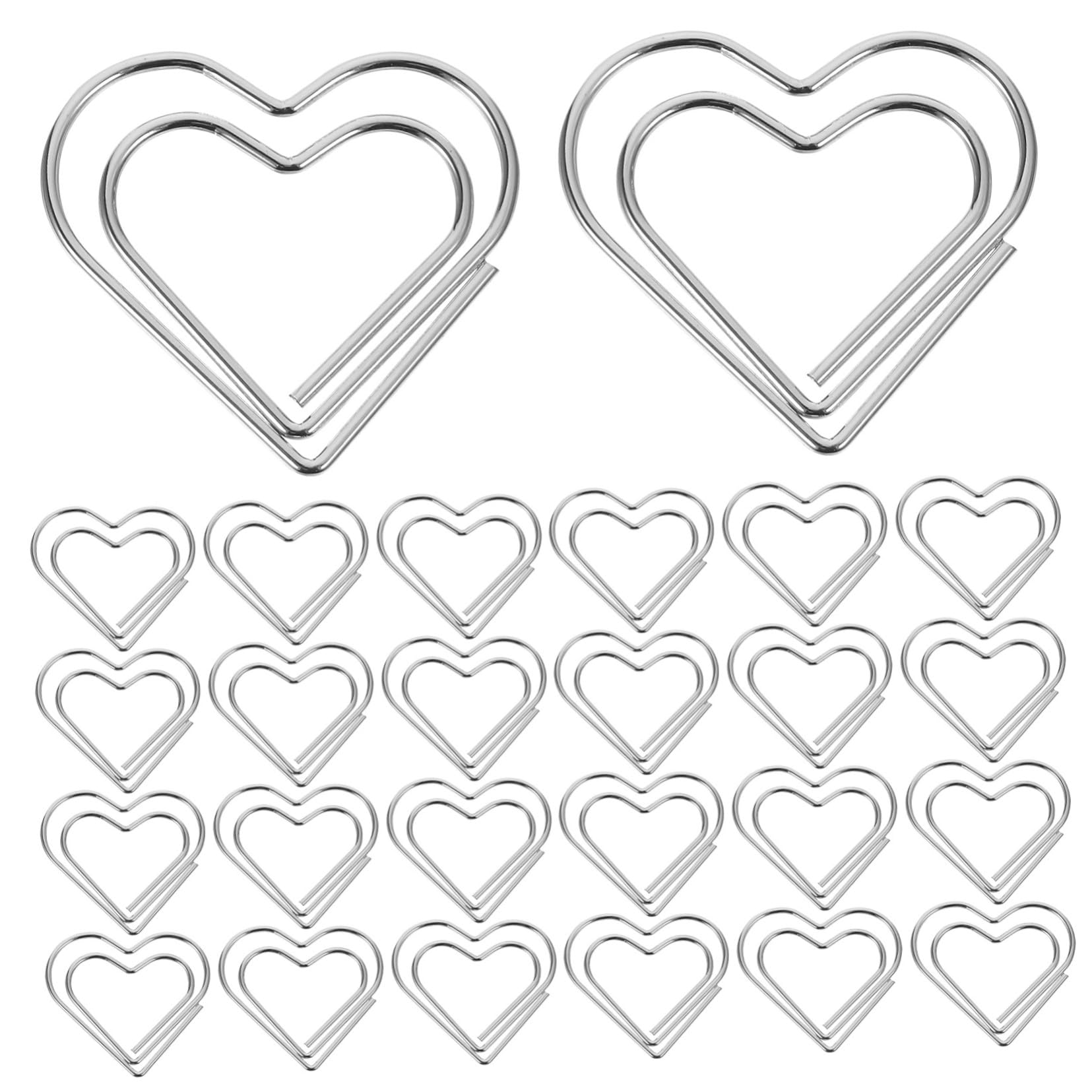 NUOBESTY 400pezzi Graffette Metalliche Forma Di Cuore Clip Ufficio Originali Piccole Graffette Per Documenti Segnalibri Creativi Per Scuola e Casa