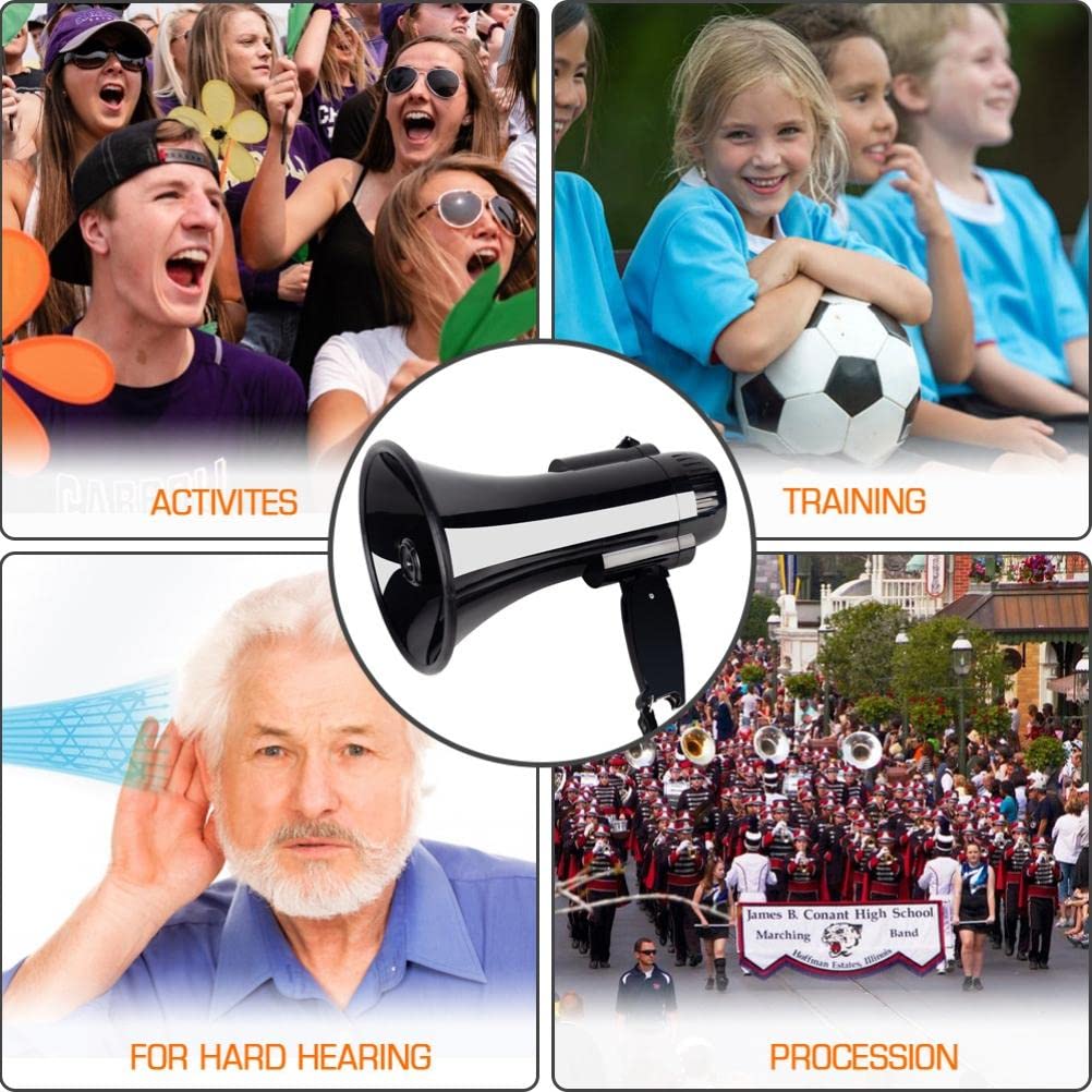 Wakects Haut-Parleur Mégaphone Portable de 30 Watts avec Enregistrement de 240 Secondes et Décapsuleur pour Pom-Pom Girls et événements