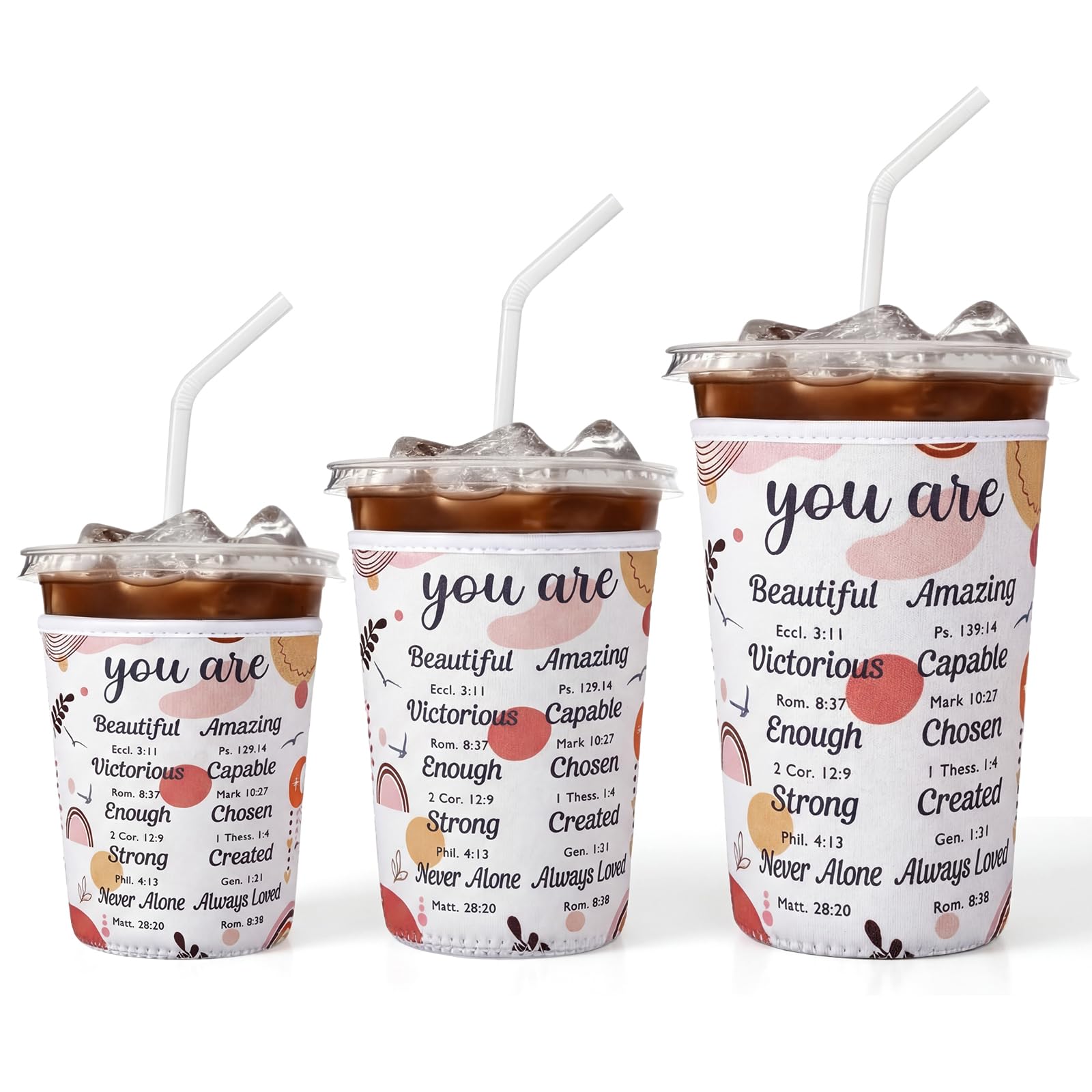 Manche à café réutilisable thermique protège-gobelet isotherme chrétien avec verset