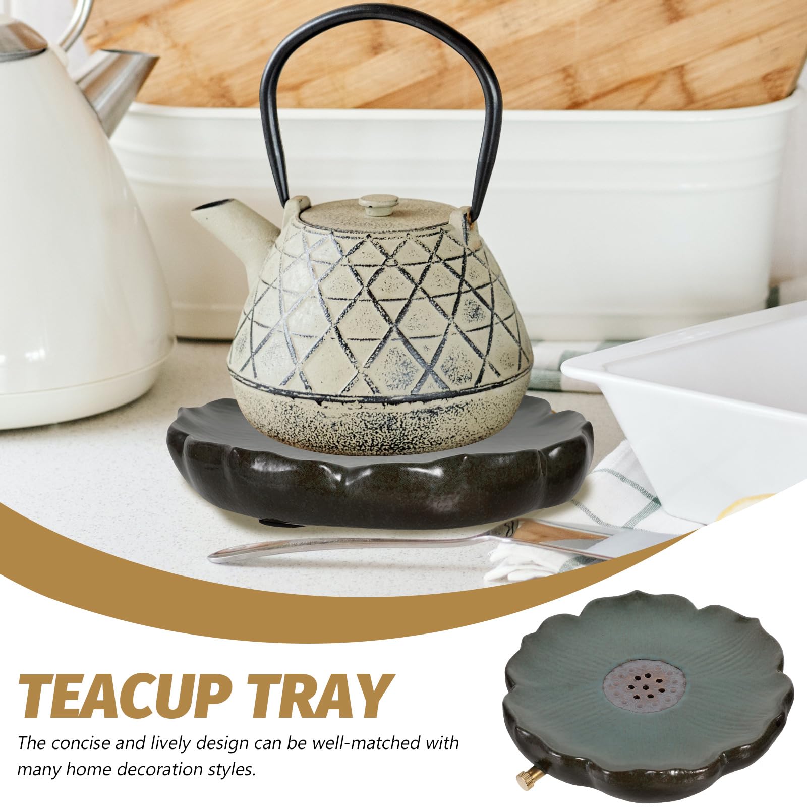 Amazon.co.jp: TOYMYTOY 茶托 茶盤 茶台 セラミック製 貯水式